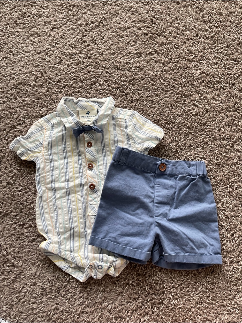 💥Mix &Match -5 for $25💥 Caribbean Joe Boys Blue and White Striped Shirt with Blu